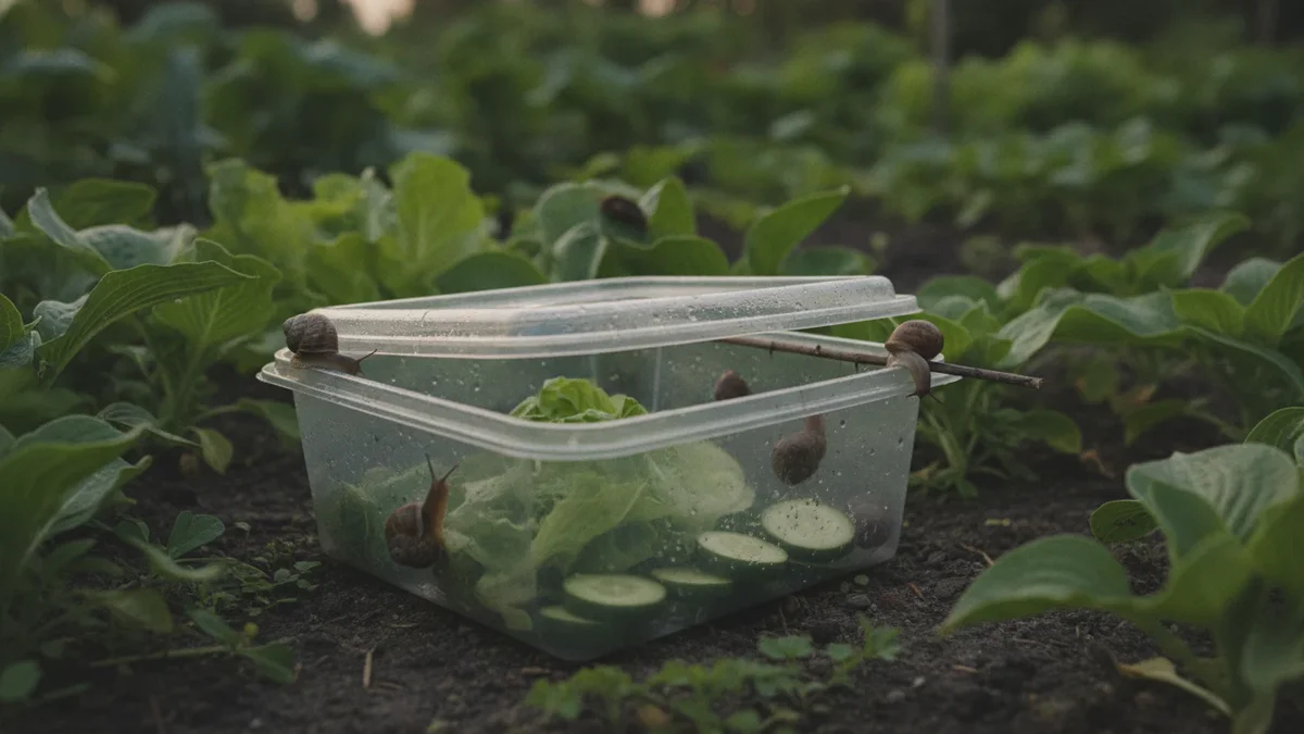 Genialer Trick mit einer Salatbox entfernt Schnecken ohne sie zu töten