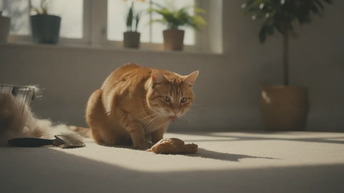 Warum deine Katze braune Klumpen erbricht (und wann du dir Sorgen machen solltest)
