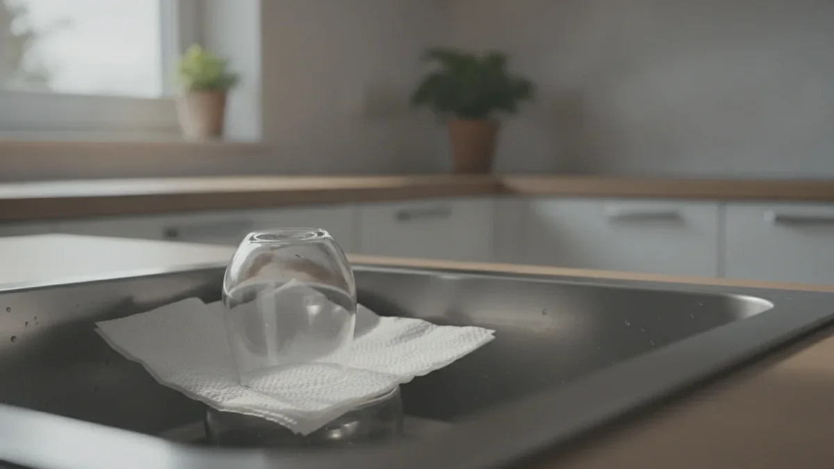 Ein Glas auf etwas Papier ins Spülbecken legen, bevor du gehst: Wenn du verstehst warum, wirst du es genauso machen